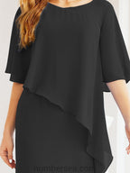 Robe de soirée formelle longue pour mère de la mariée avec cape à volants 28026