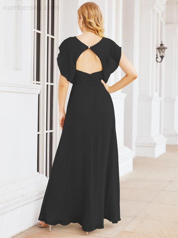 Abiti da damigella Numbersea con mantella, abito formale da ballo, abiti con schiena scoperta per madre della sposa 28058