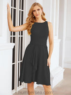 Vestidos para a Mãe da Noiva Vestido de Baile de Finalistas Vestido Casual Pregueado 28065