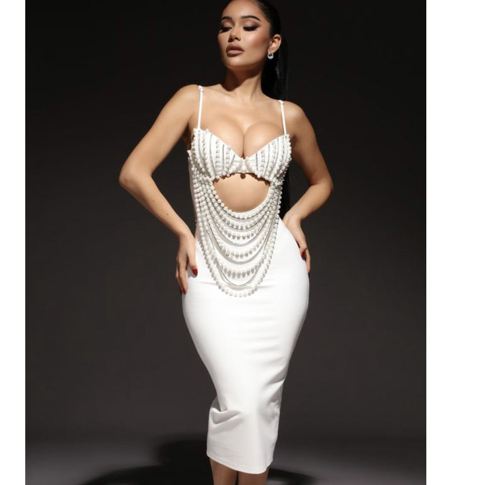 Stylish Black & White Lace Party Dress Prom Dress