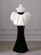 Vestido de noite preto de um ombro só, cauda de sereia de alta qualidade, vestido de baile de gala com temperamento, vestido de baile Y4382