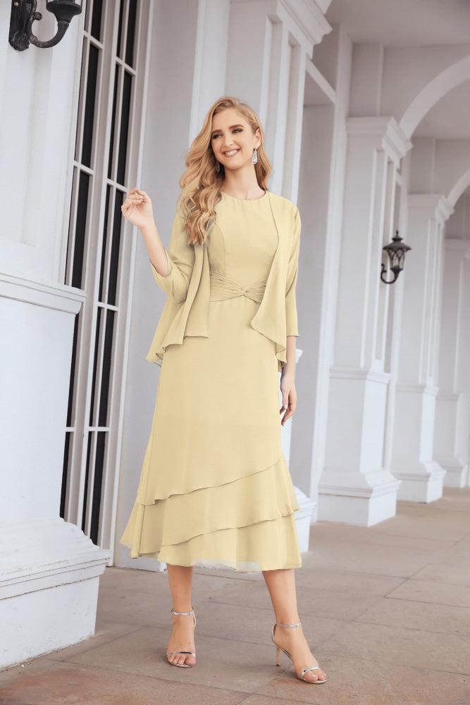 Vestido de Noiva de Duas Peças em Linha A para a Mãe da Noiva Vestido de Festa Formal 28072