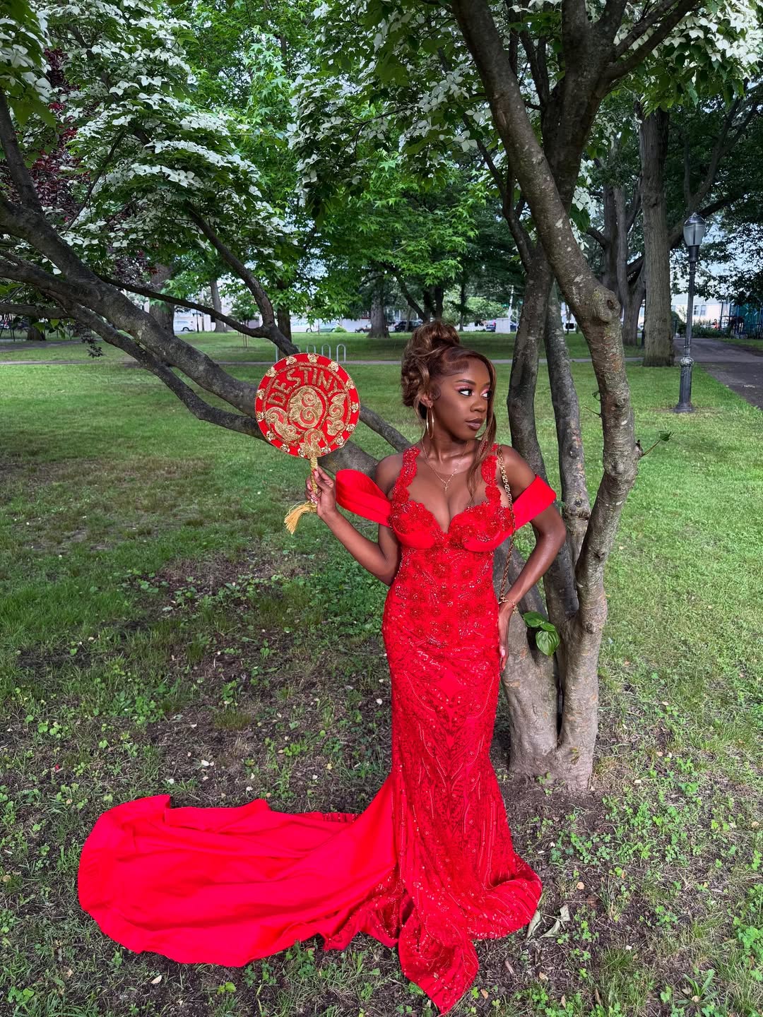 Dazzling Red Sweetheart Off-The-Shoulder Prom Dresses Mermaid Column Lace-Up Back