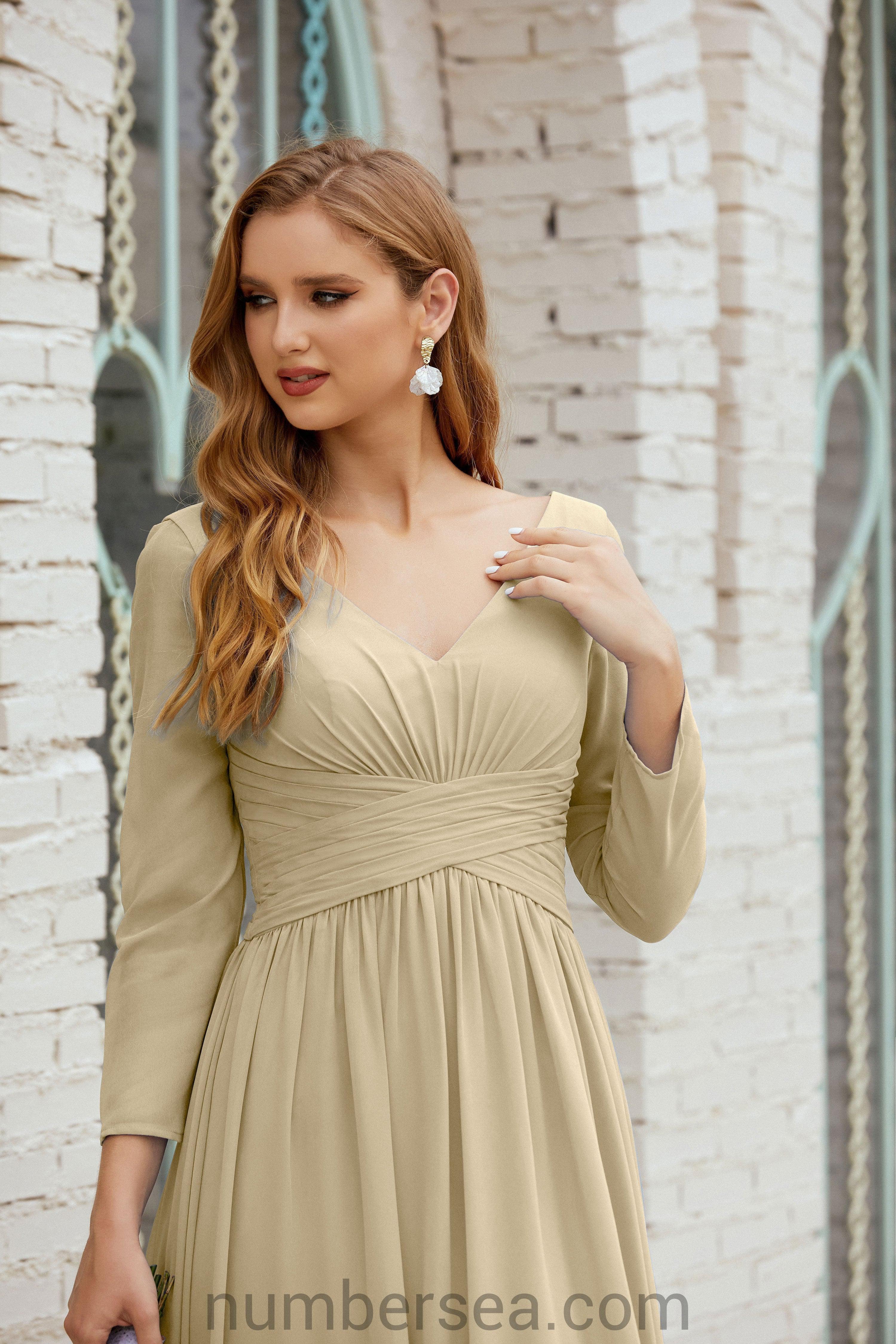Abito da damigella Numbersea in chiffon, abito formale per festa, abito da sera 28016