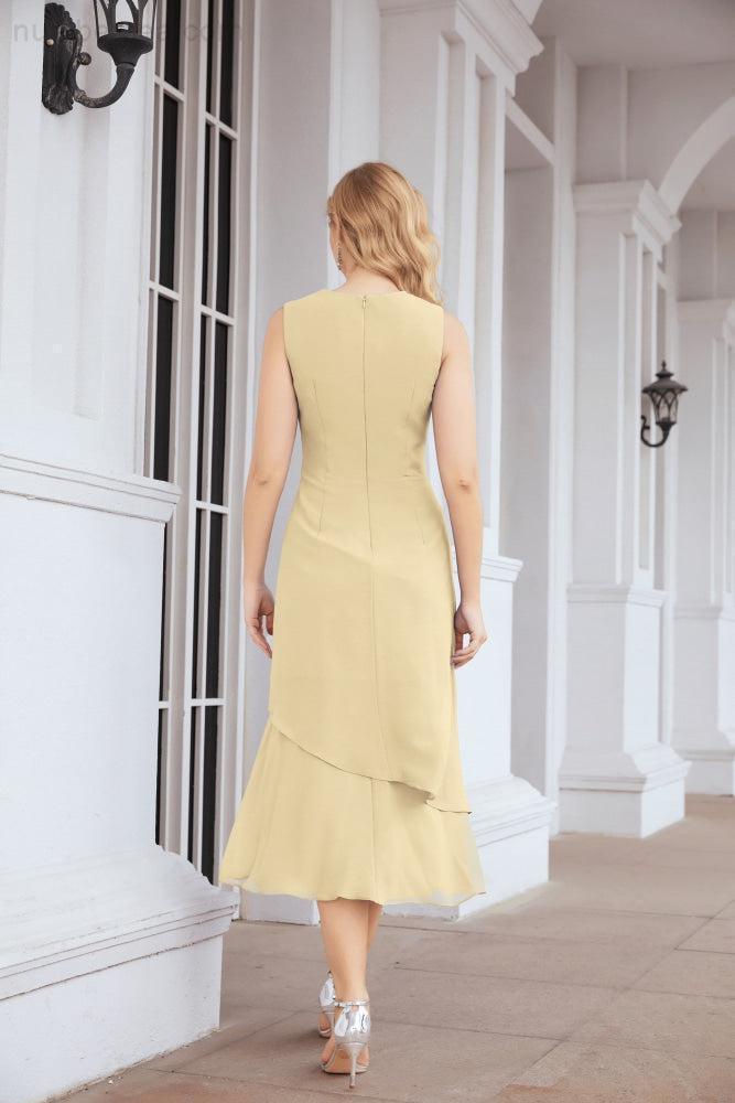 Robe de mariage de la mère de la mariée en deux pièces, ligne A, pour cérémonie et soirée formelle, modèle 28072