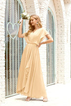 Robe de la Mère de la Mariée Grande Taille Col en V Longueur Solennelle Robe de Bal Formelle pour Invité de Mariage 28020