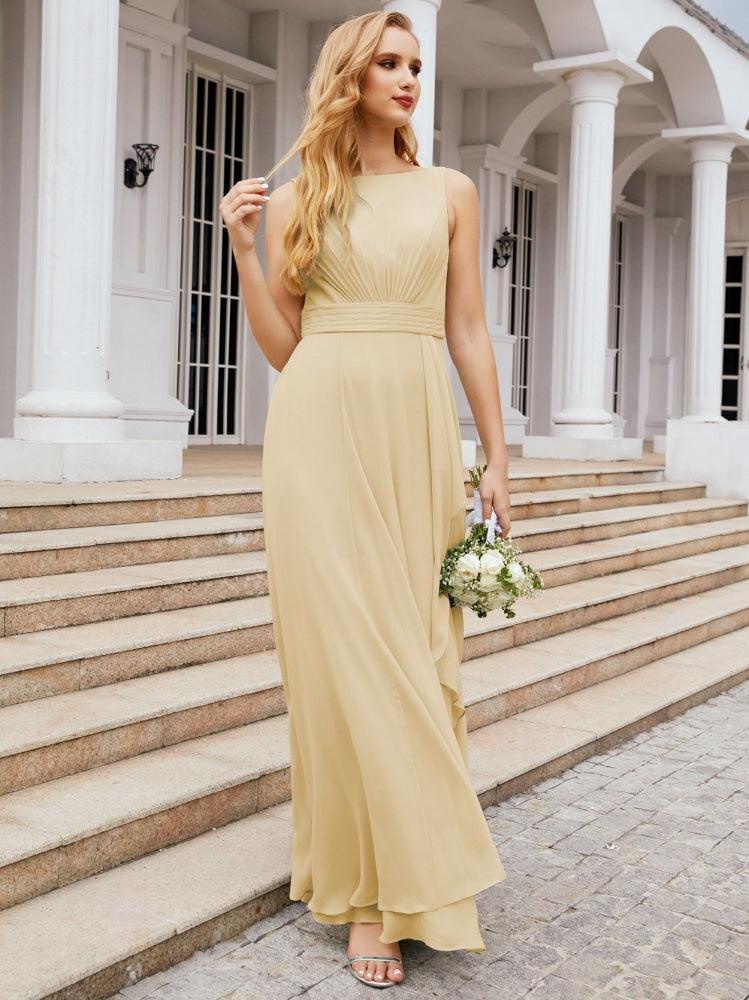 Abiti da damigella Numbersea per matrimonio con volant, lunghi, formali, da ballo 28039