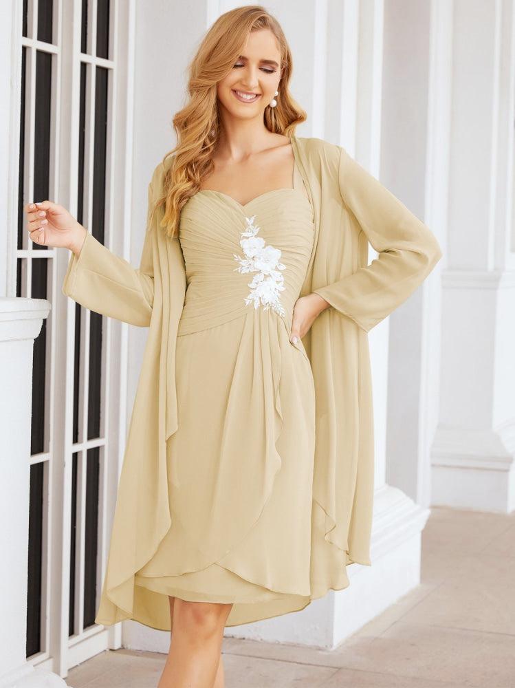 Vestidos de Mãe do Noivo Aplicações de Renda para Convidados de Casamento 28066