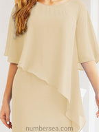 Robe de soirée formelle longue pour mère de la mariée avec cape à volants 28026