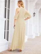 Robe de demoiselle d'honneur asymétrique, robe de soirée longue formelle ligne A 28074