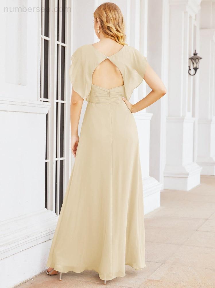 Abiti da damigella Numbersea con mantella, abito formale da ballo, abiti con schiena scoperta per madre della sposa 28058
