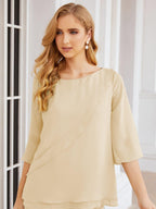 Robe de mariée élégante pour la mère de la mariée en deux pièces, tailleur pantalon grande taille à volants superposés, peignoir argenté 28064