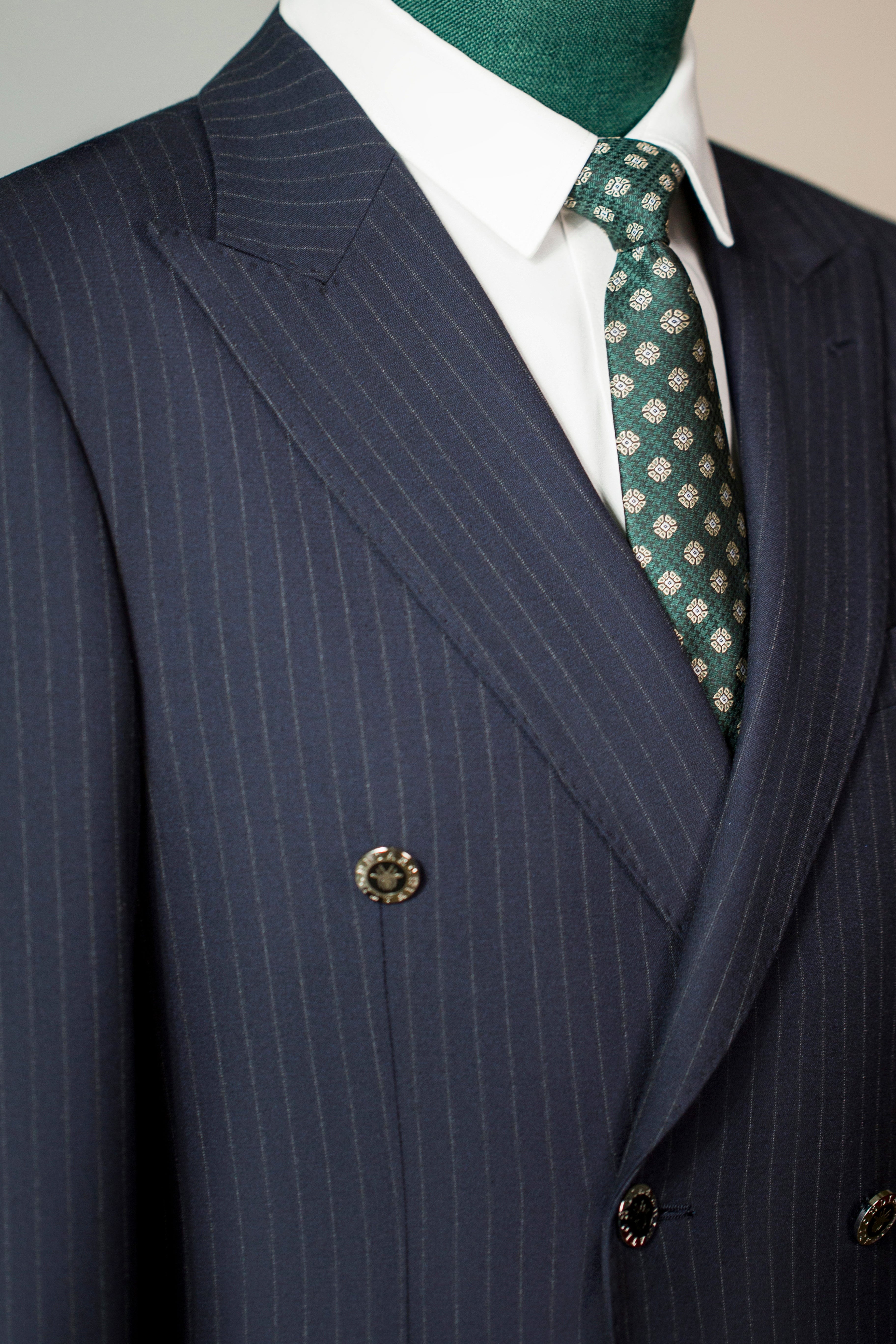 Costume en laine à rayures prince-de-galles double boutonnage pour mariage formel et affaires