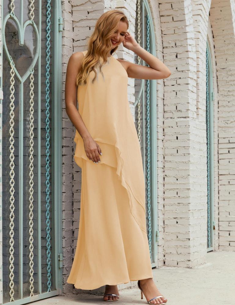 Vestido Longo de Chiffon para Mães da Noiva de Tamanho Grande, para Damas de Honra e Baile de Finalistas, Modelo 28019