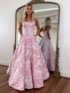 3d Floral Strapless Beaded Evening Prom Dress
