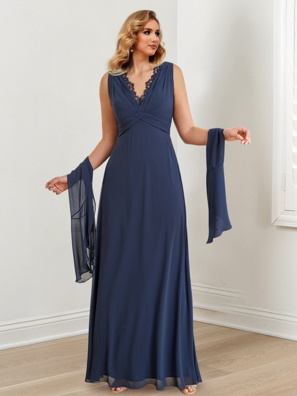 A-Line/Princess V-Neck Floor-Length Mother of the Bride Dresses