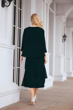 Robe de mariage de la mère de la mariée en deux pièces, ligne A, pour cérémonie et soirée formelle, modèle 28072