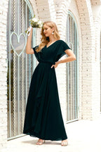 Robe de la Mère de la Mariée Grande Taille Col en V Longueur Solennelle Robe de Bal Formelle pour Invité de Mariage 28020