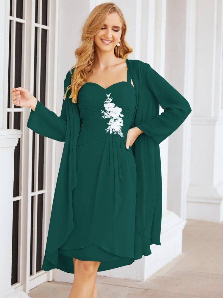Vestidos de Mãe do Noivo Aplicações de Renda para Convidados de Casamento 28066