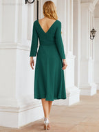 Bridesmaid Dress V-Back Waist Belt Mother of the Bride Wedding Guest SY28031