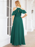 Robes longues de demoiselle d'honneur Numbersea à épaules dénudées, fente latérale, robes de bal formelles pour fête et mariage 28070