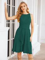 Vestidos para a Mãe da Noiva Vestido de Baile de Finalistas Vestido Casual Pregueado 28065