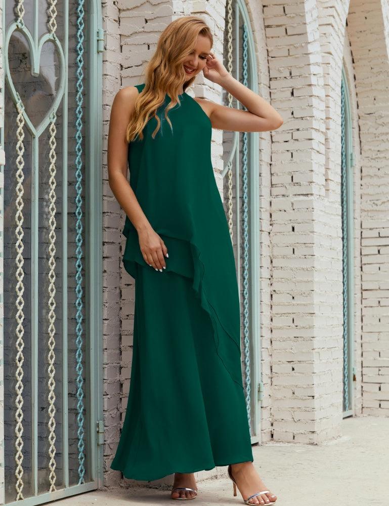 Vestido Longo de Chiffon para Mães da Noiva de Tamanho Grande, para Damas de Honra e Baile de Finalistas, Modelo 28019