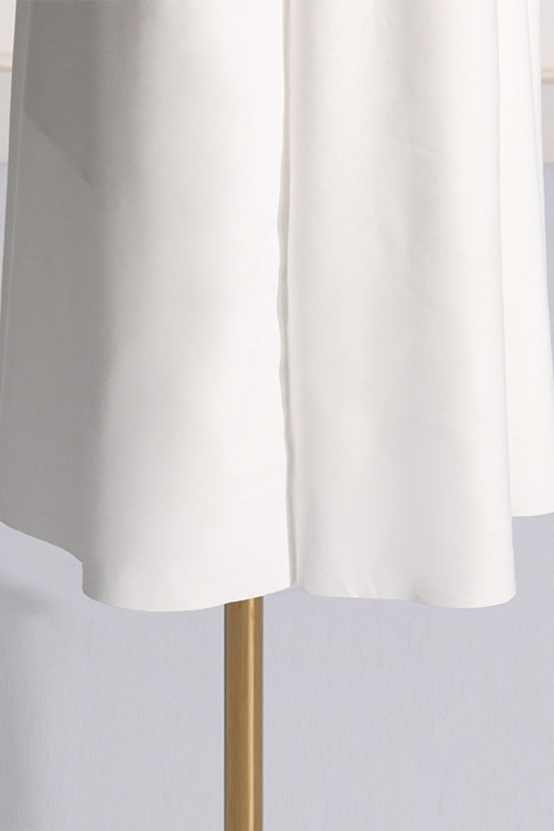 Elegante, solide Metall-Accessoires, Dekoration, Falten, O-Ausschnitt, Abendkleider (3 Farben) 