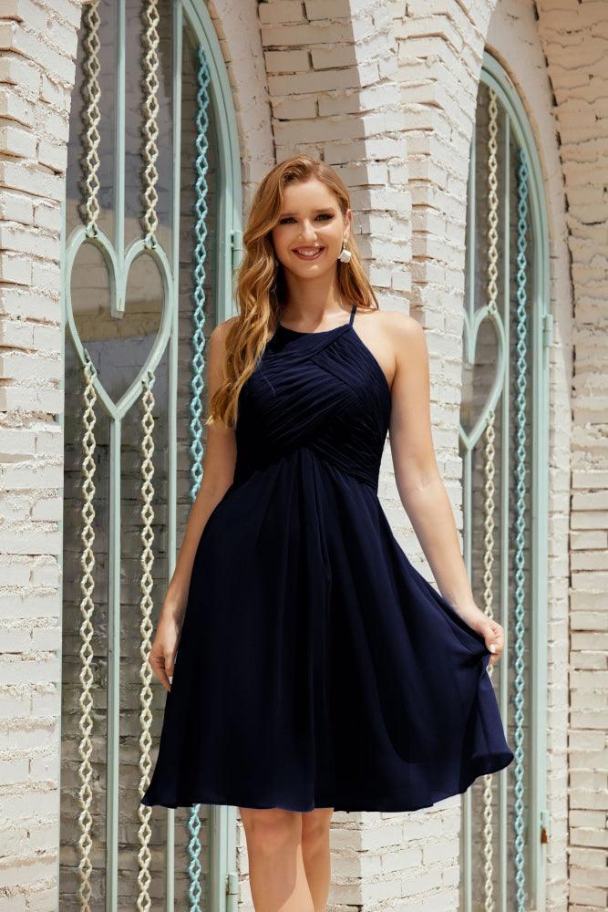 Vestidos de Baile sem Mangas para Receção em Casa, Cocktail Formal e Baile de Finalistas 28014
