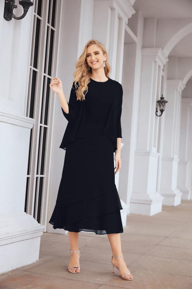 Vestido de Noiva de Duas Peças em Linha A para a Mãe da Noiva Vestido de Festa Formal 28072