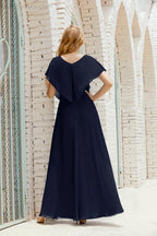 Robe de la Mère de la Mariée Grande Taille Col en V Longueur Solennelle Robe de Bal Formelle pour Invité de Mariage 28020