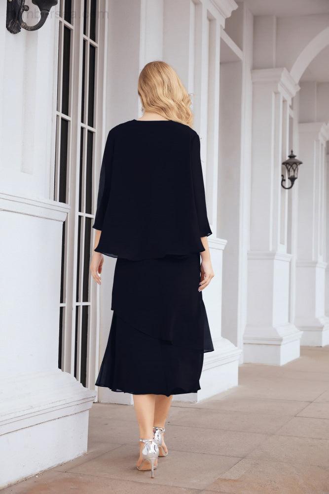 Robe de mariage de la mère de la mariée en deux pièces, ligne A, pour cérémonie et soirée formelle, modèle 28072