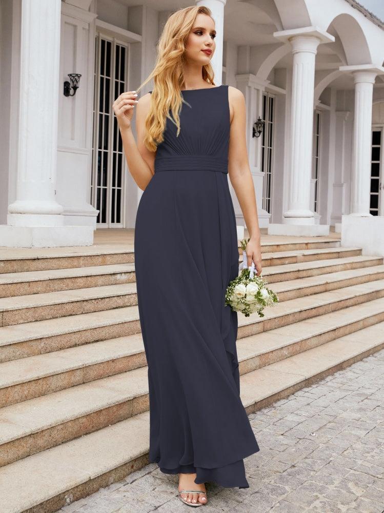 Abiti da damigella Numbersea per matrimonio con volant, lunghi, formali, da ballo 28039