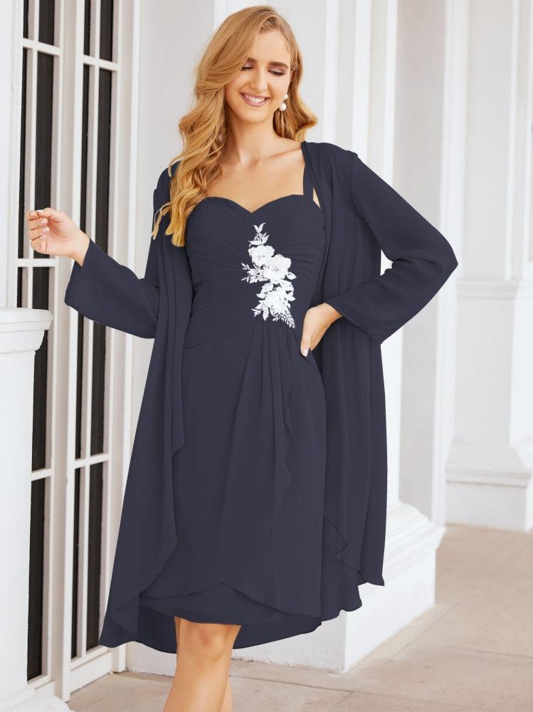 Vestidos de Mãe do Noivo Aplicações de Renda para Convidados de Casamento 28066