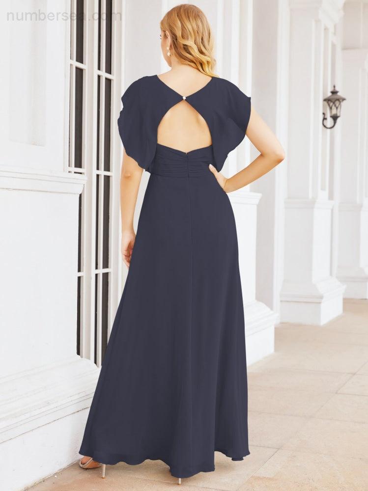Abiti da damigella Numbersea con mantella, abito formale da ballo, abiti con schiena scoperta per madre della sposa 28058