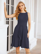 Vestidos para a Mãe da Noiva Vestido de Baile de Finalistas Vestido Casual Pregueado 28065