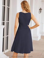 Vestidos para a Mãe da Noiva Vestido de Baile de Finalistas Vestido Casual Pregueado 28065