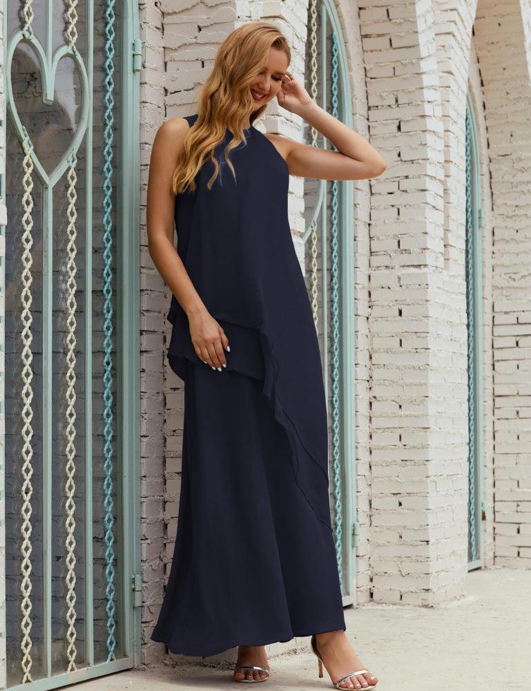 Vestido Longo de Chiffon para Mães da Noiva de Tamanho Grande, para Damas de Honra e Baile de Finalistas, Modelo 28019