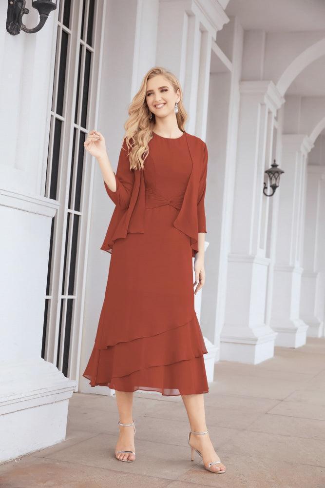 Vestido de Noiva de Duas Peças em Linha A para a Mãe da Noiva Vestido de Festa Formal 28072