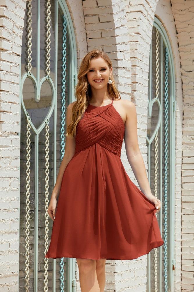 Vestidos de Baile sem Mangas para Receção em Casa, Cocktail Formal e Baile de Finalistas 28014