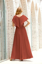 Robe de la Mère de la Mariée Grande Taille Col en V Longueur Solennelle Robe de Bal Formelle pour Invité de Mariage 28020