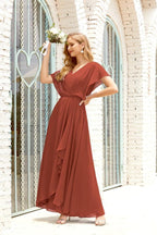 Robe de la Mère de la Mariée Grande Taille Col en V Longueur Solennelle Robe de Bal Formelle pour Invité de Mariage 28020