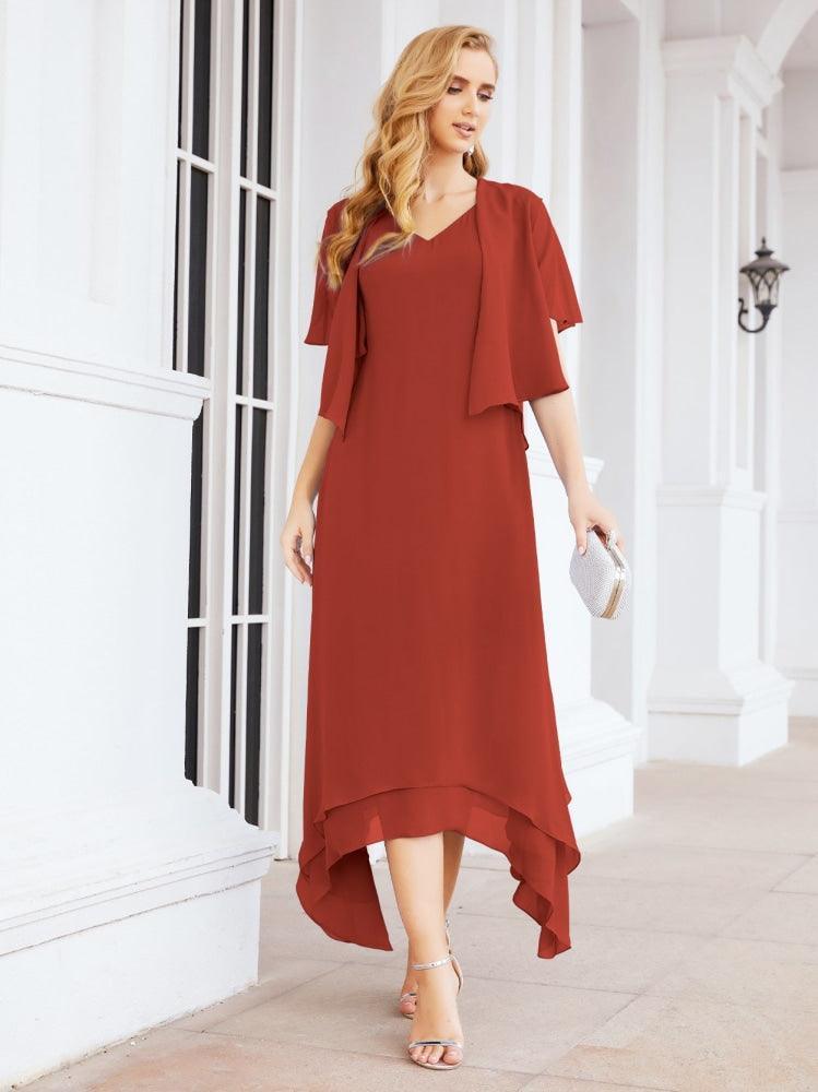 Vestido de Noiva de Duas Peças em Linha A para Mãe da Noiva Vestido de Festa Formal 28073