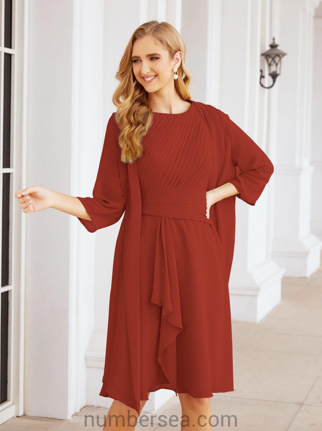 Vestidos para a Mãe da Noiva Vestido de Baile de Finalistas Vestido Casual Pregueado 28065