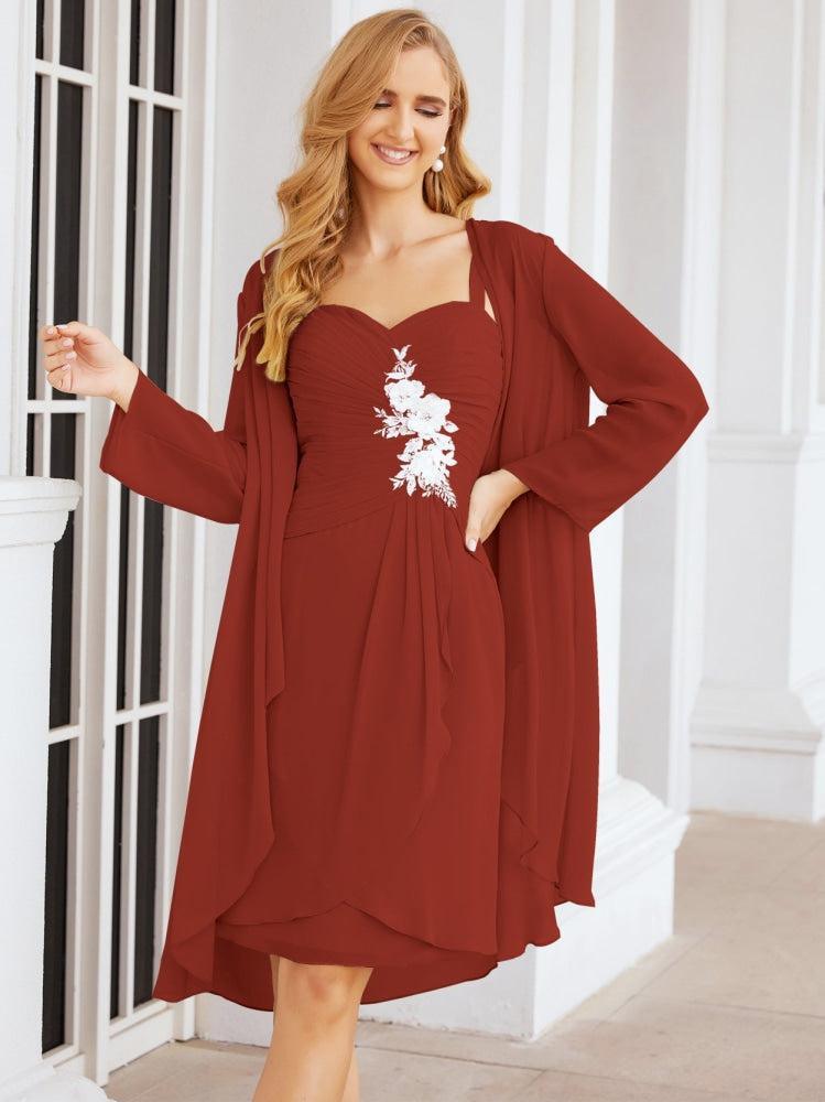 Vestidos de Mãe do Noivo Aplicações de Renda para Convidados de Casamento 28066