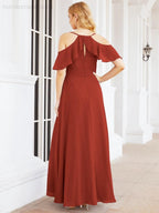 Robes longues de demoiselle d'honneur Numbersea à épaules dénudées, fente latérale, robes de bal formelles pour fête et mariage 28070