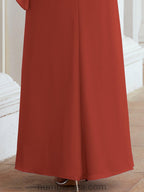 Robe de soirée formelle longue pour mère de la mariée avec cape à volants 28026