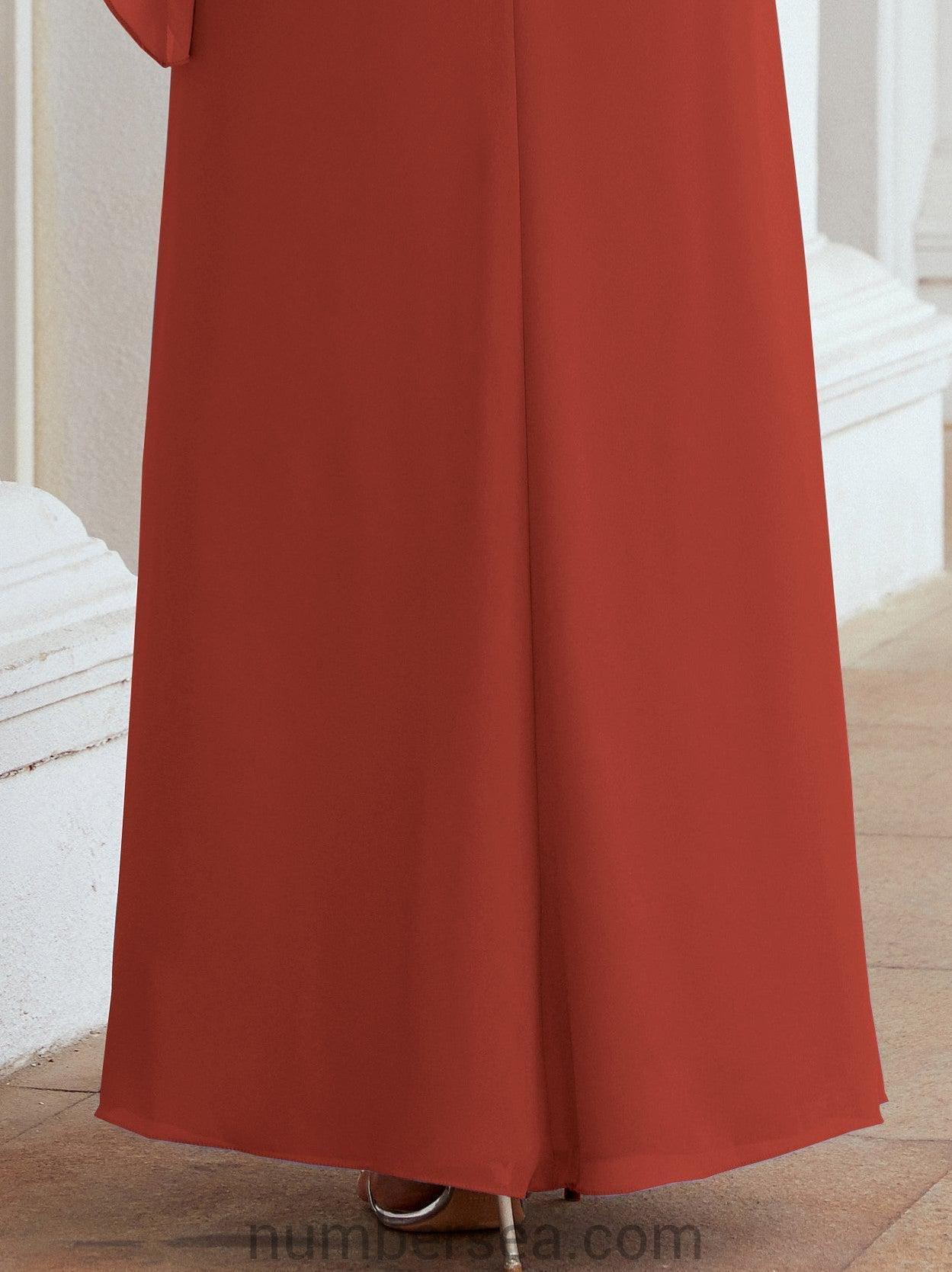 Robe de soirée formelle longue pour mère de la mariée avec cape à volants 28026