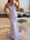 Shimmering Rhinestone Mermaid Prom Dress For Teens Halter Neck Party Gown