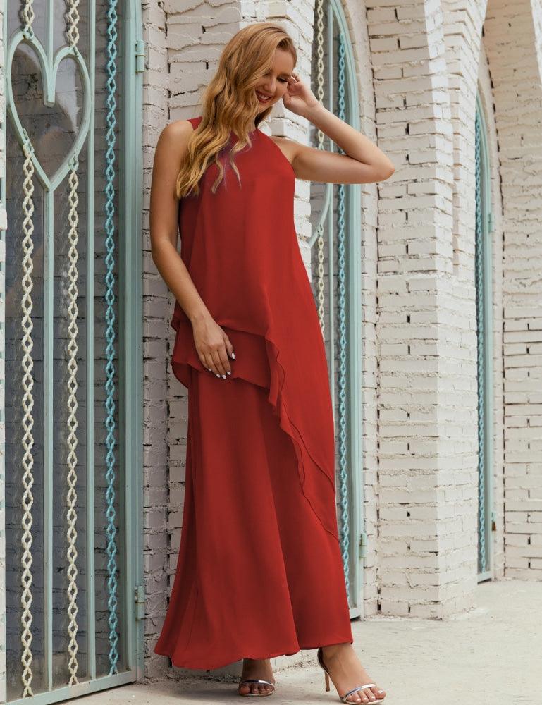 Vestido Longo de Chiffon para Mães da Noiva de Tamanho Grande, para Damas de Honra e Baile de Finalistas, Modelo 28019